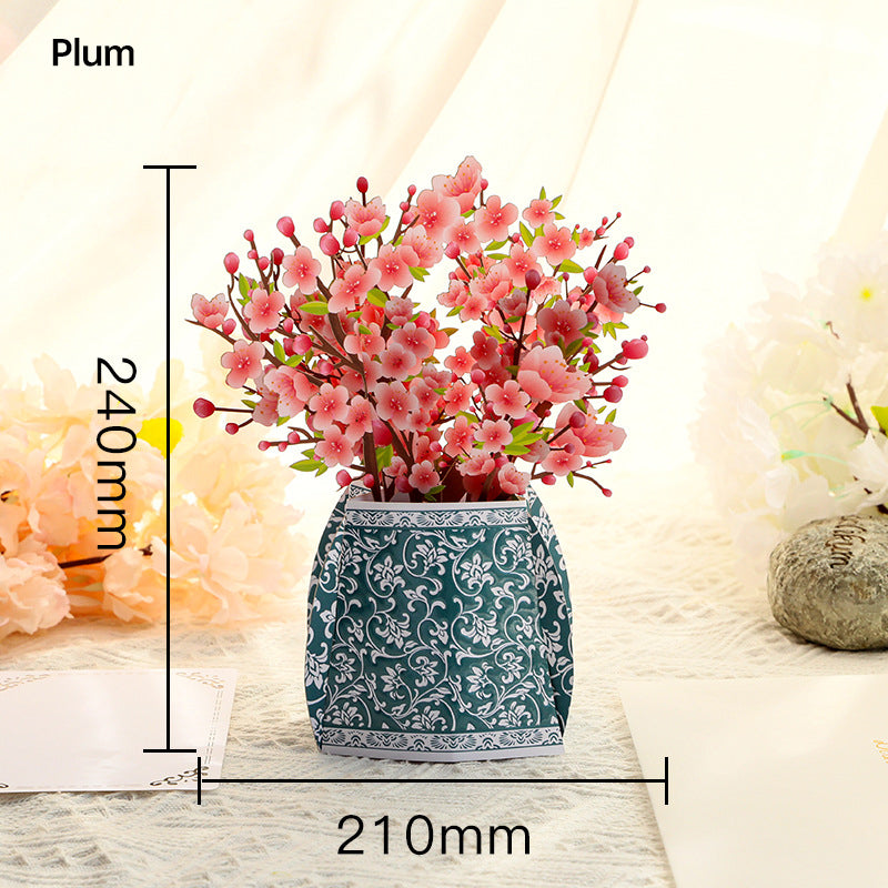 3D Flower Standing Greeting Cards(Give mom the unique love that blooms like a flower)