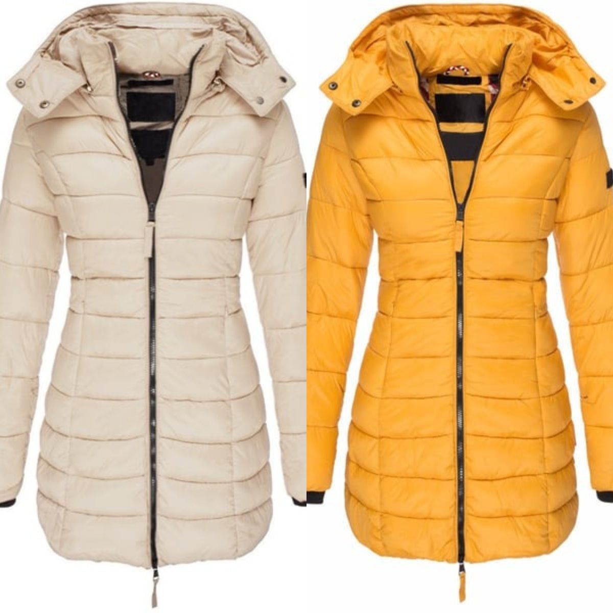 ๐ฅ Winter Women's Mid-length Padded Jacket Warm Solid Color Hooded Jacket