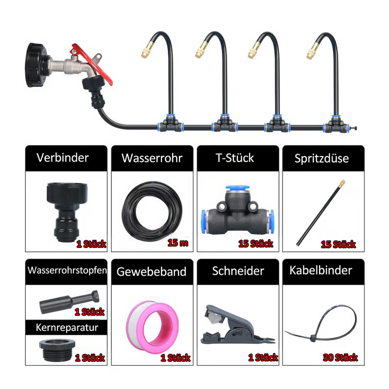 🌱💧 Automatic Garden Irrigation System – 360° Adjustable, Misting, Water-Saving, Complete Set ✨