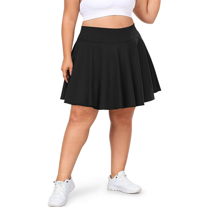 Women's High Waisted Plus Size Tennis Skirt with Pockets