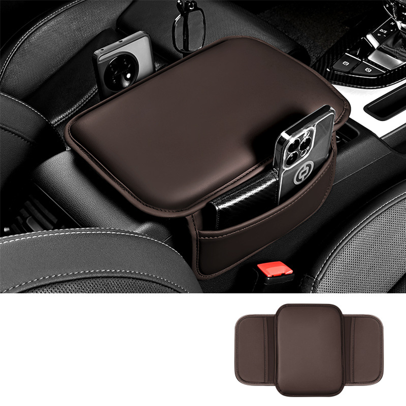 🚗Car Center Console Armrest Cover with Side Storage Pockets, Soft Protective Cushion Organizer