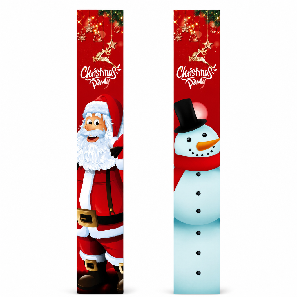 ✨Christmas and Halloween Door Couplet Banners Oxford Cloth Hanging Flags Door Curtain 30x180cm