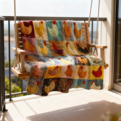 🐔Vintage Flannel Blanket with Chicken Pattern