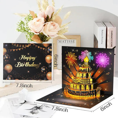 🎉3D Pop Up Musical Birthday Card with Lights & Song🎵🎂