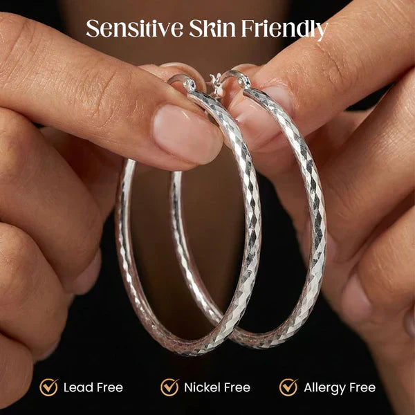 🎉BUY 1 GET 1 FREE🎁Diamond-Cut Hoop Earrings for Women
