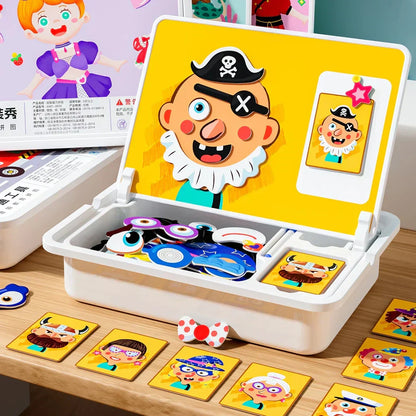 🎉 Magnetic Puzzle Dress-Up Game Children's Double-Sided Educational Toy Portable Preschool Learning Toy