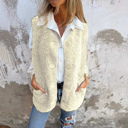 🔥Women's Fall Button Down Short Warm Vest