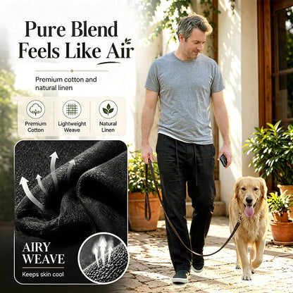 👖 Men's Casual Pants – Elastic Waist, Cotton Blend, Relaxed Fit 🍂