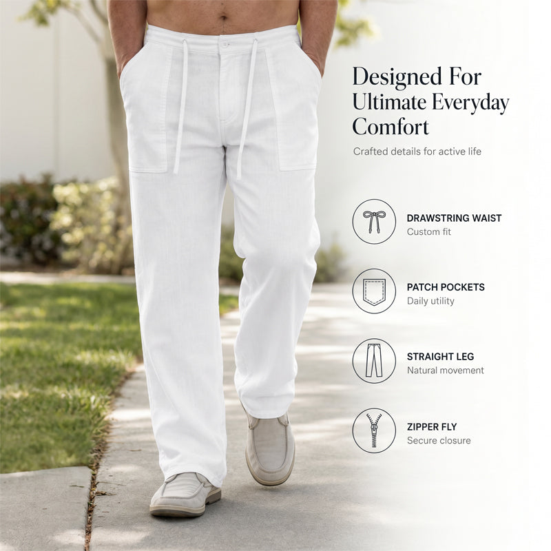 👖 Men's Casual Pants – Elastic Waist, Cotton Blend, Relaxed Fit 🍂
