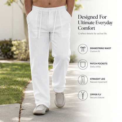 👖 Men's Casual Pants – Elastic Waist, Cotton Blend, Relaxed Fit 🍂