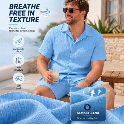 Men's Loose Short Sleeve Shirt & Shorts 2-Piece Set