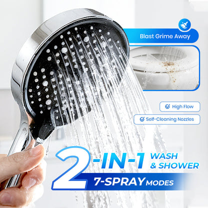 🚿High-Pressure Rainfall Shower Head - 360° Adjustable Angle, Easy-Clean Nozzles & Universal Fit for Refreshing Showers