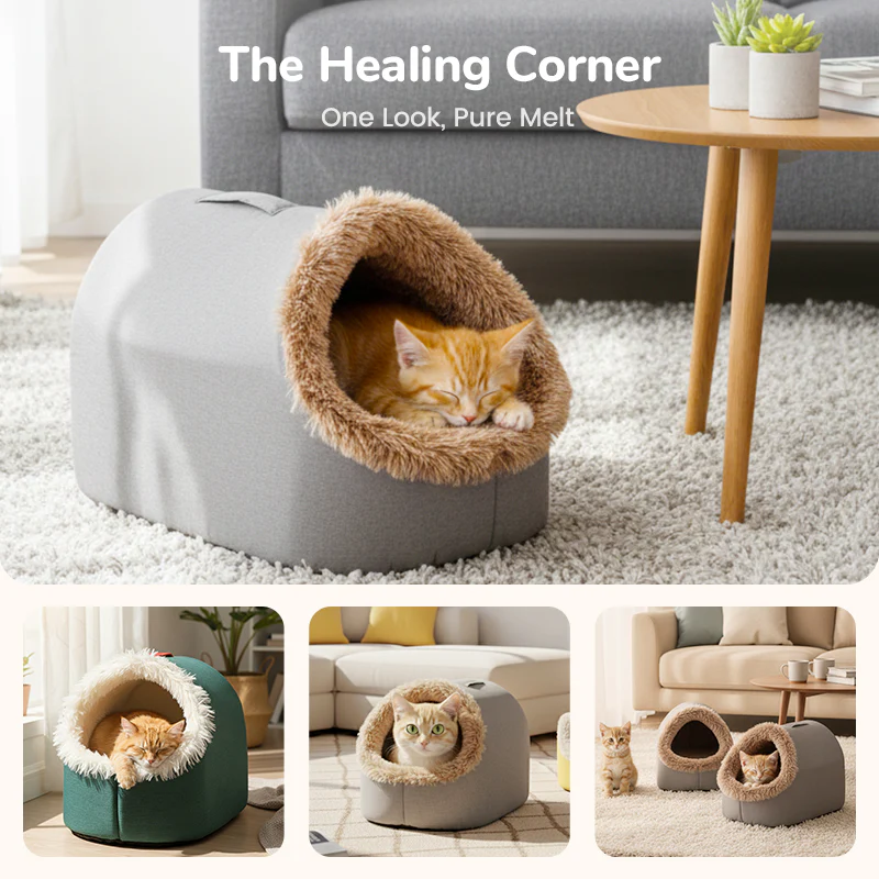 💥Hot sale 🐶🐱Pet Cozy Warm Cave Bed
