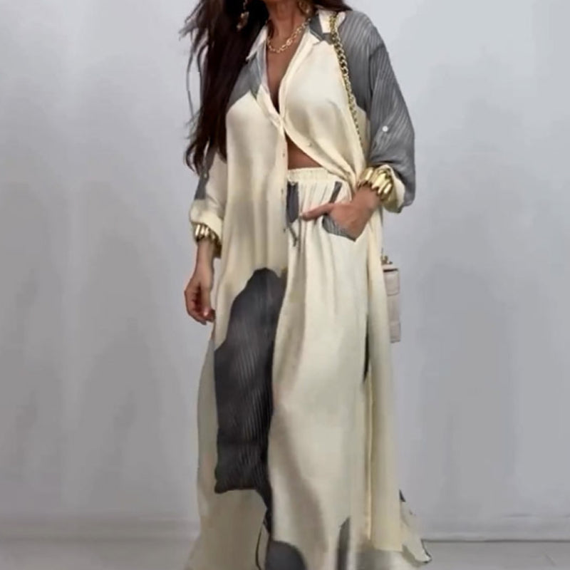 🌼Full Button Down Long Shirt & Drawstring Pants Set