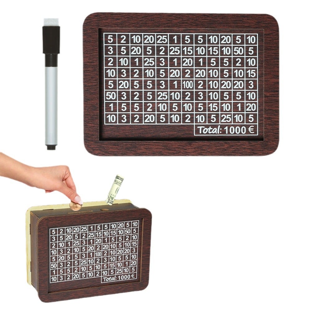 🔥Retro Style Wooden Money Box with Counter Piggy Bank Handmade Saving Money Goal Piggy Bank