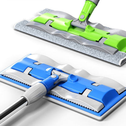 Flat Mop with Stainless Steel Handle, come with Reusable Washable Mop Cloths