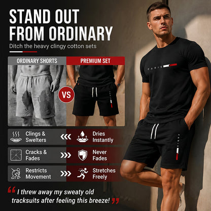 Men's Printed Top & Shorts 2-Piece Set
