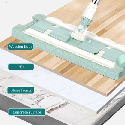 Flat Mop with Stainless Steel Handle, come with Reusable Washable Mop Cloths