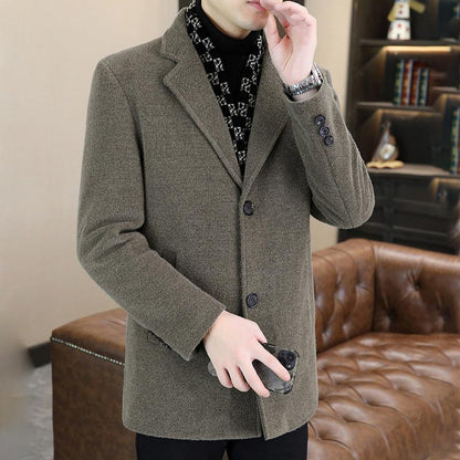 Men's Mid-Length Warm Coat | Thick Down, Elegant Design