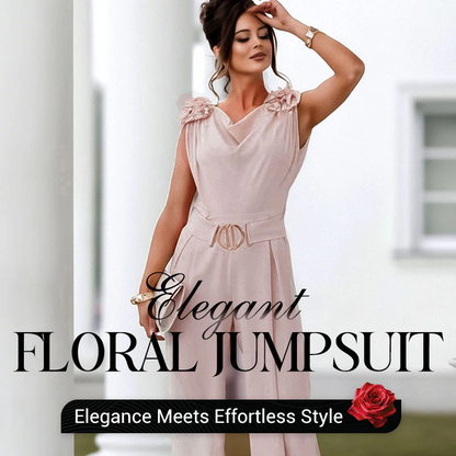 🔥Women's Floral-Embellished Sleeveless Jumpsuit