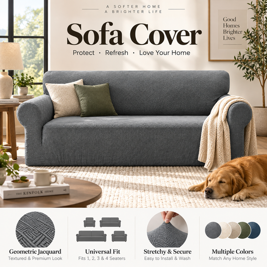 🔥Jacquard Sofa Cover with High Elasticity and Anti-slip Straps