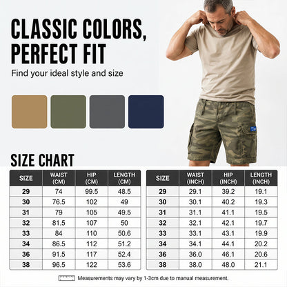 🩳 Men's Casual Relaxed Fit Cargo Shorts – Multi-Pockets, Breathable, Rugged 🌲