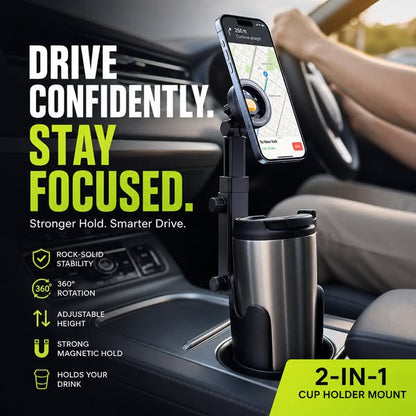 🥳🧲Car Cup Holder Phone Mount – 360° Adjustable, Strong N52 Magnet, One-Hand Operation, Fits All Phones, Stable Magnetic & Clamp Models for Safe Driving