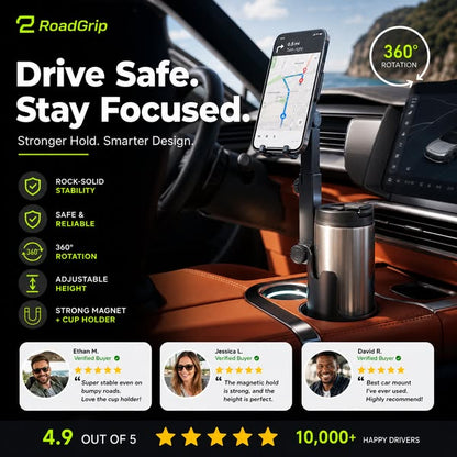 🥳🧲Car Cup Holder Phone Mount – 360° Adjustable, Strong N52 Magnet, One-Hand Operation, Fits All Phones, Stable Magnetic & Clamp Models for Safe Driving