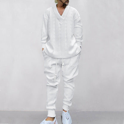 💥Men's 2-Piece V-Neck Baggy Sweatshirt & Joggers Set