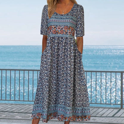 🔥Women’s Elegant Bohemian Print Dress
