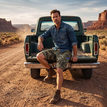 🩳 Men's Casual Relaxed Fit Cargo Shorts – Multi-Pockets, Breathable, Rugged 🌲