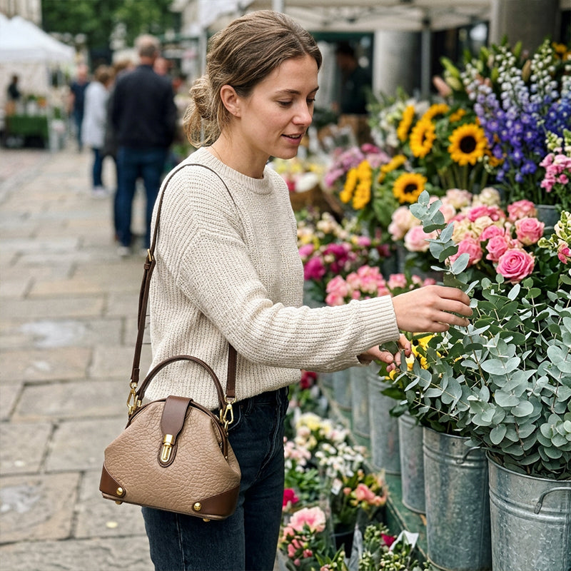 👜  Color-Blocked Bag – Stylish, Metal Hardware, Multi-Way 🧳