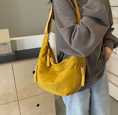 👜Women's Fashion Plain Color Nylon Crossbody Hobo Bag