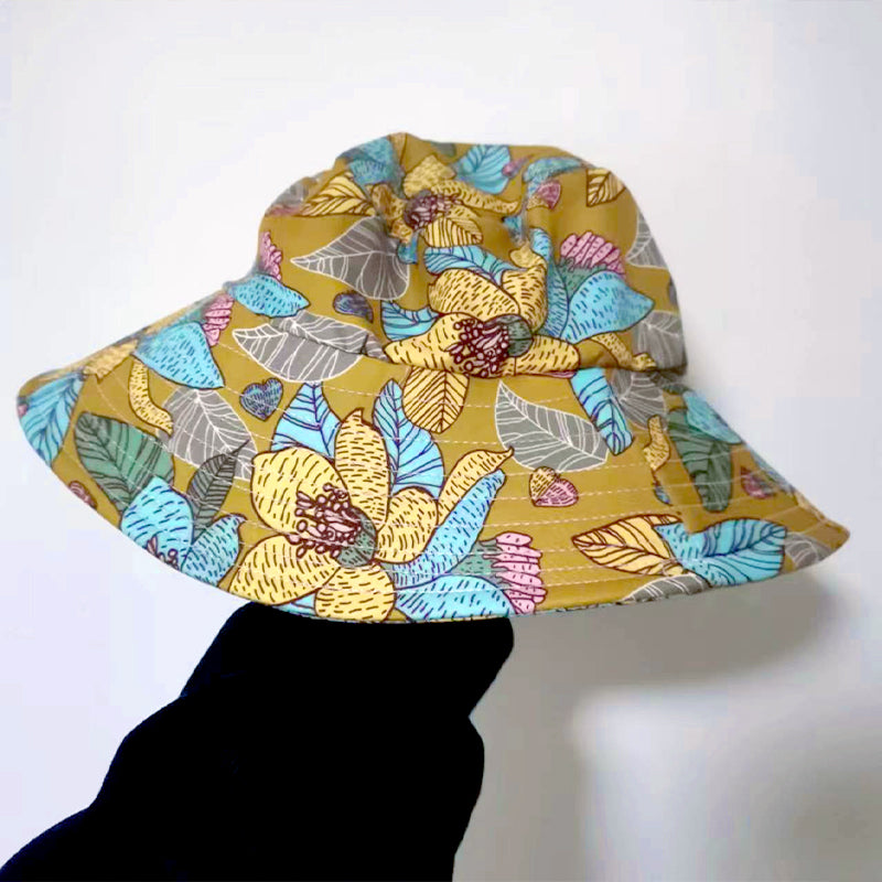 💥Floral Large Brimmed Sun Hat with Mask