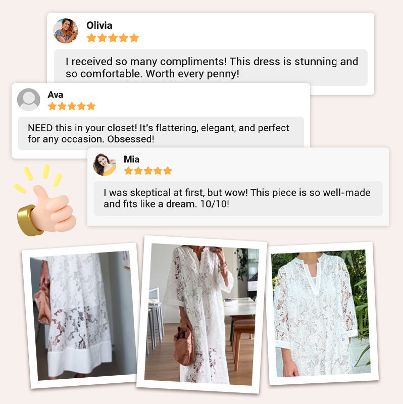 🌸Spring Specials🌸 Women's V-Neck Lace Midi Dress