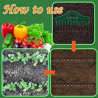 🌱 12-Hole Garden Seed Dibber – One-Press Planting, Precision Spacing – Lightweight, Weatherproof – 12x Faster Seeding! 🌻✨
