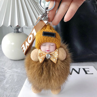 🧸 Soft Plush Doll Keychain