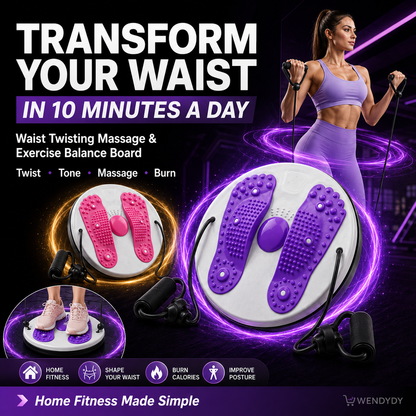 ✨ Waist Twisting Massage & Exercise Balance Board – Burn Fat, Slim Waist & Improve Circulation at Home