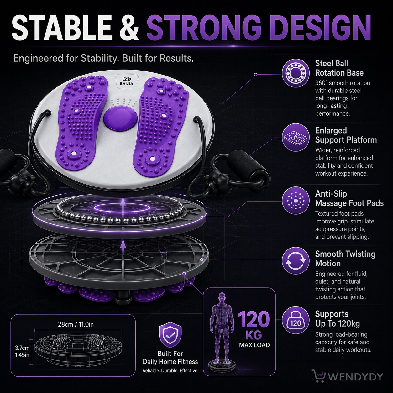 ✨ Waist Twisting Massage & Exercise Balance Board – Burn Fat, Slim Waist & Improve Circulation at Home