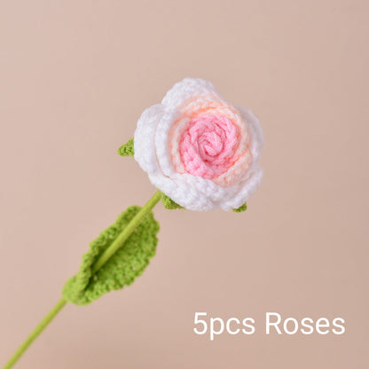 Handmade Crochet Roses & Tulips Flowers