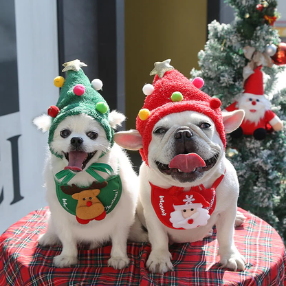 🎄Adorable Christmas Tree Pom-Pom Hat🎅