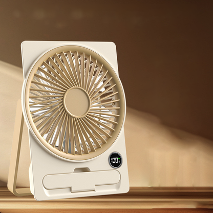 Powerful Breeze Slim Card Fan - 6 Speed, USB Charging and Cell Phone Holder
