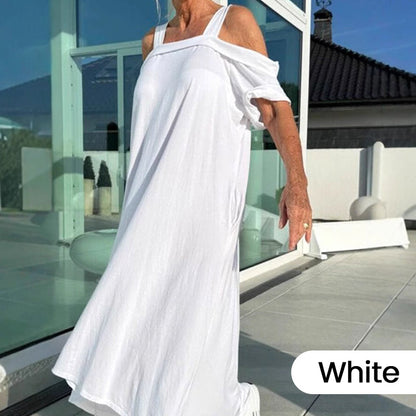 🏖️Summer Specials💃Women's Cold Shoulder Casual Maxi Dress