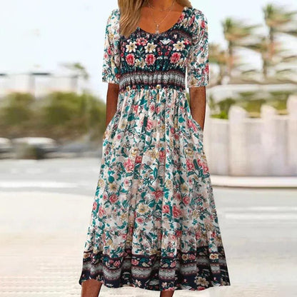 🔥Women’s Elegant Bohemian Print Dress