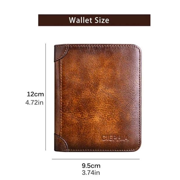 Minimalist RFID Blocking Leather Wallet for Men – Ultra-Thin, Genuine Top-Layer Cowhide, Short Design for Everyday Carry
