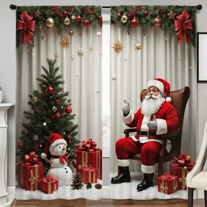 🎄Christmas Window Curtains 2-Piece Set for Home Decor