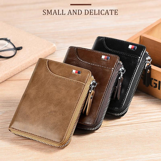 🎁Men's Leather Zip Wallet (RFID Protected)✨