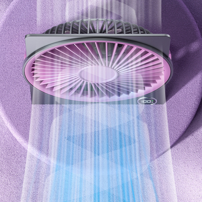 Powerful Breeze Slim Card Fan - 6 Speed, USB Charging and Cell Phone Holder