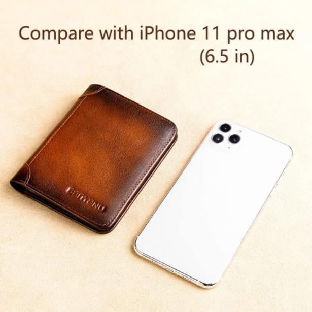 Minimalist RFID Blocking Leather Wallet for Men – Ultra-Thin, Genuine Top-Layer Cowhide, Short Design for Everyday Carry