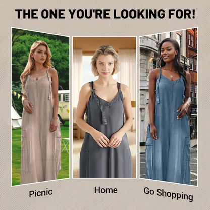 💕Women's Loose Wide-Leg Jumpsuit with Pockets